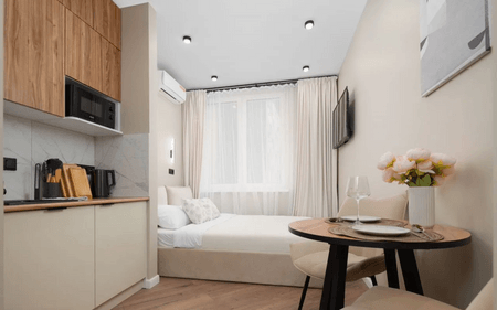 Квартира-студия, 15 м², 1 кровать